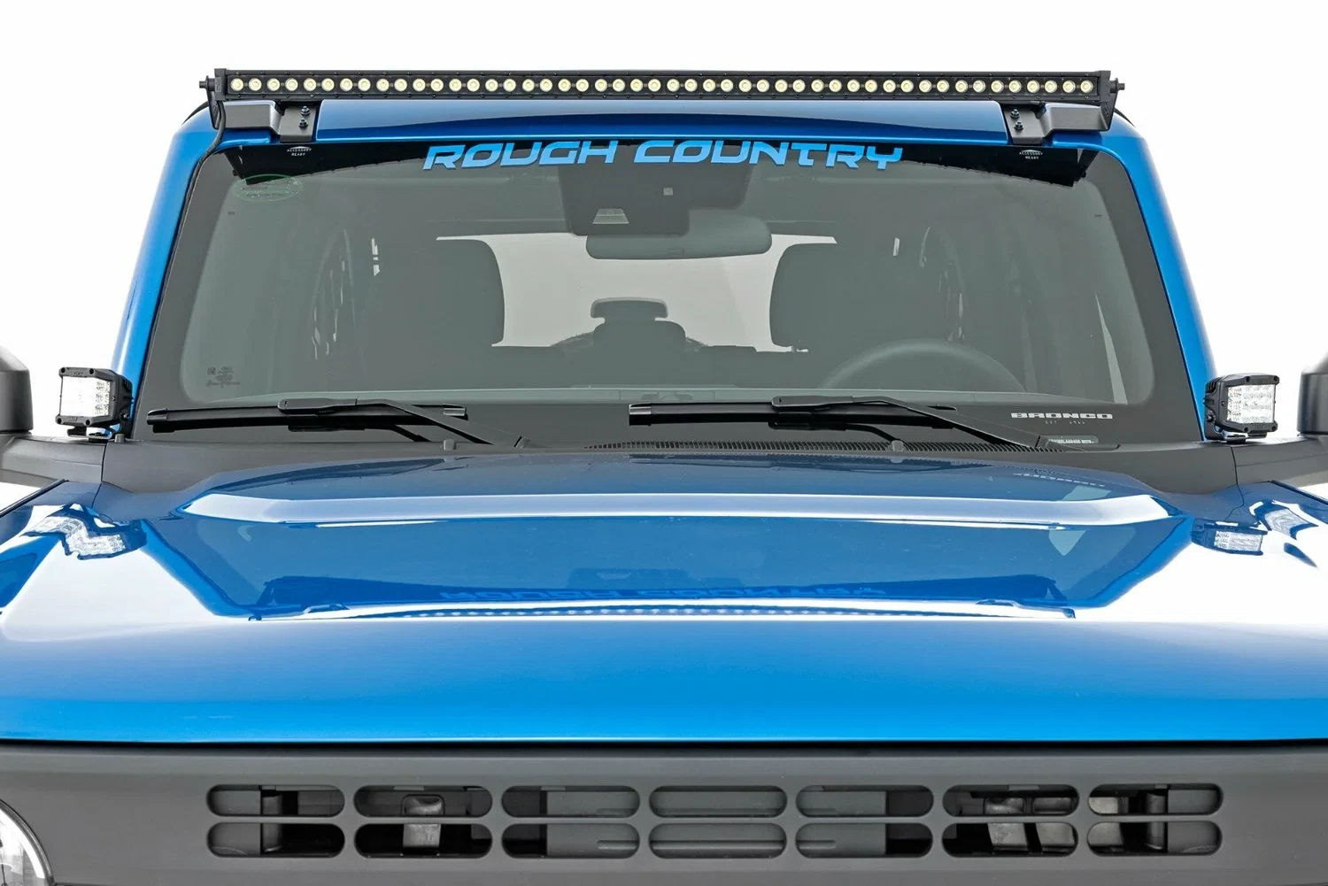Fits Ford Bronco (21-24) LED Light Kit Ditch Mount 2_ Black Pair White DRL 71048